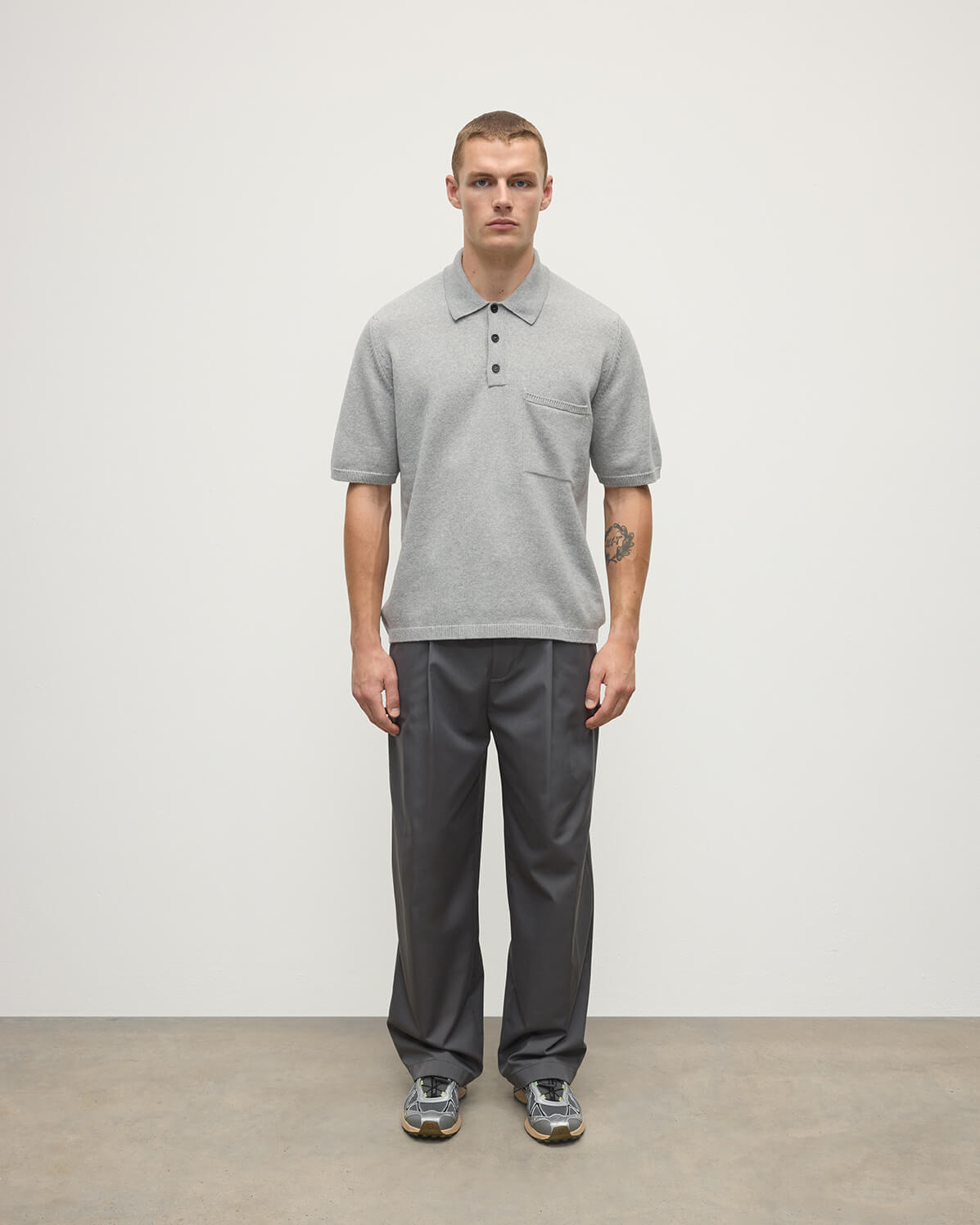 Superfine Merino Relaxed Grey Polo Shirt - 2