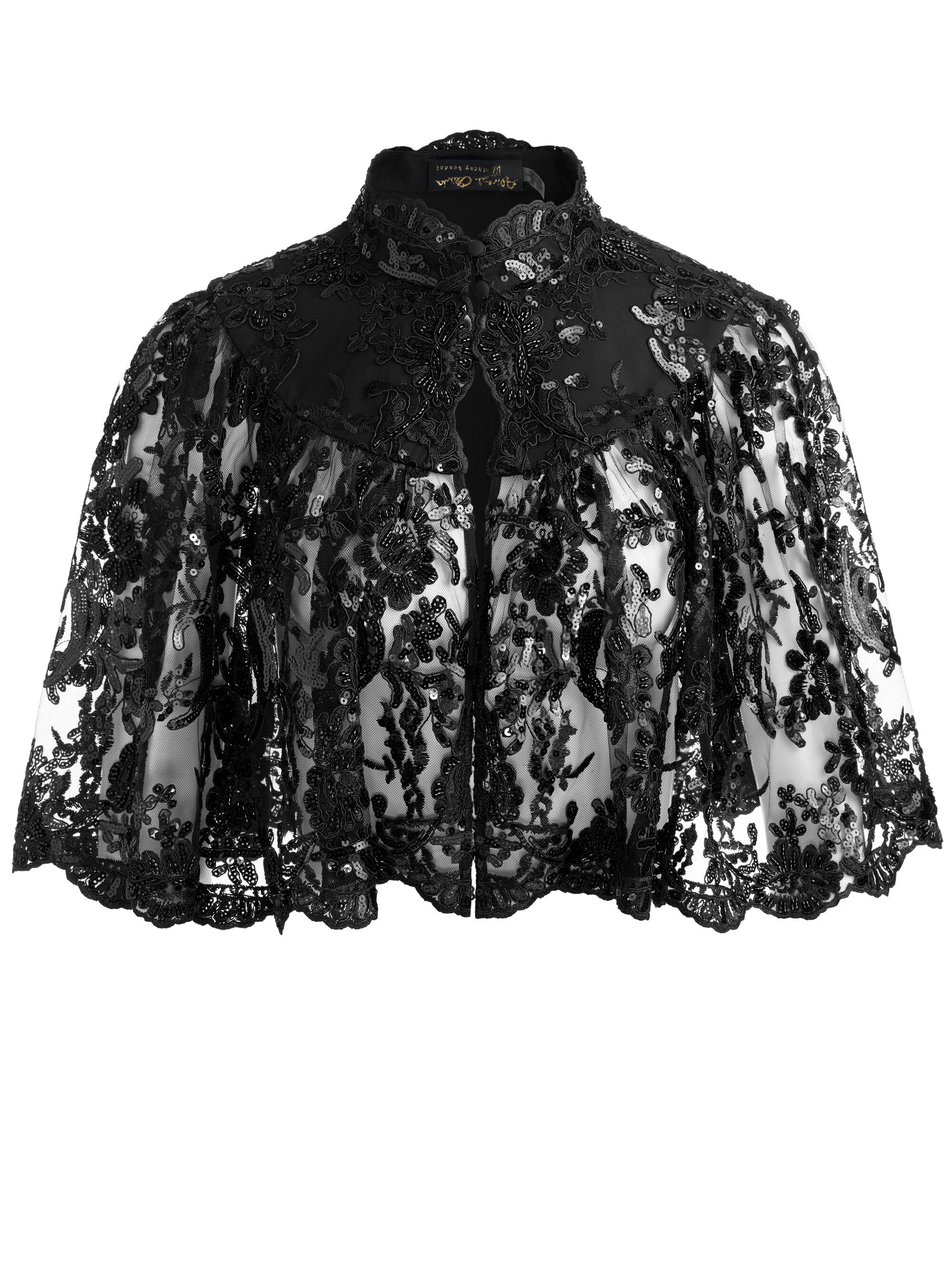 AURELIA EMBELLISHED LACE CAPELET - 1