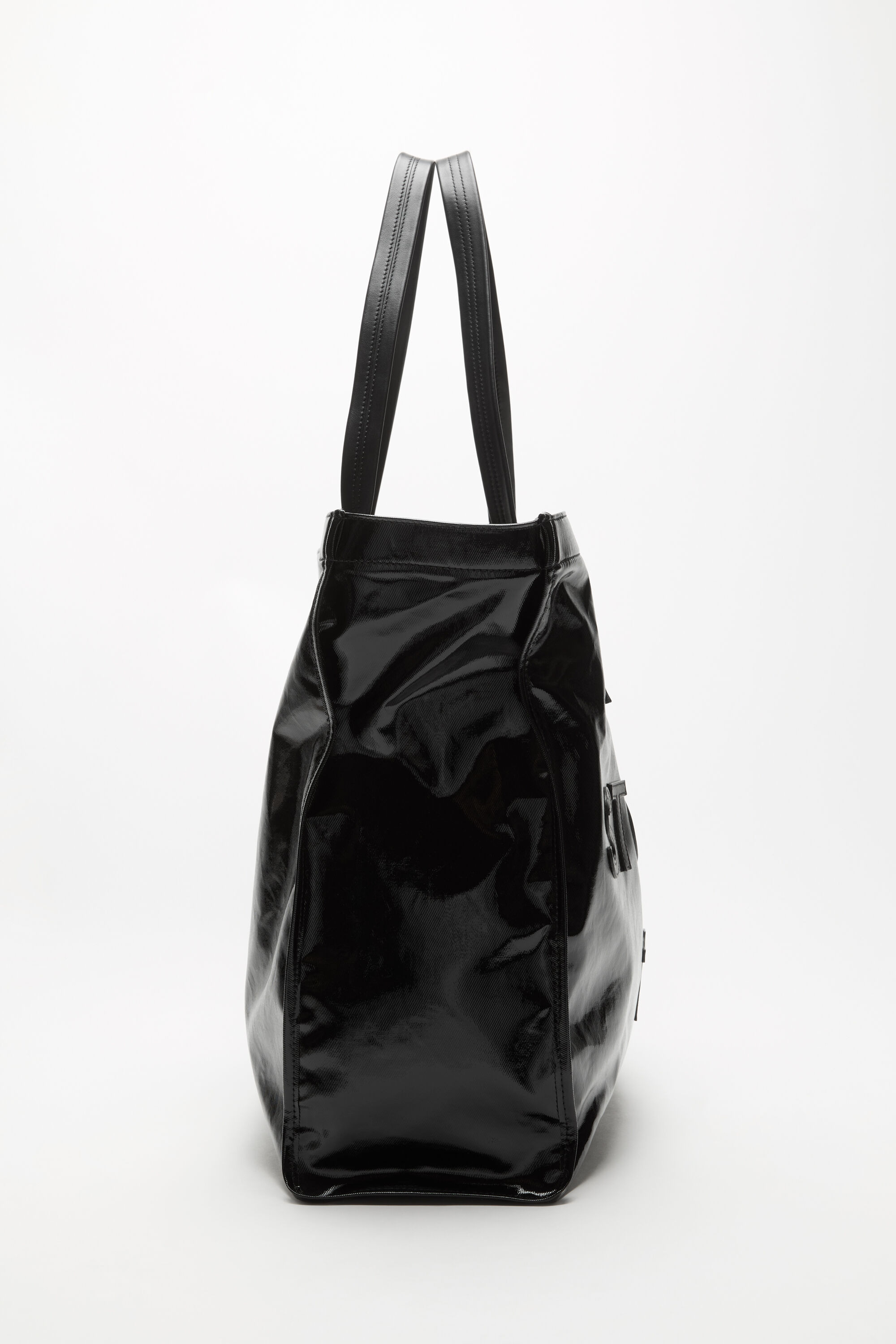 Logo shoulder tote bag - Black - 5