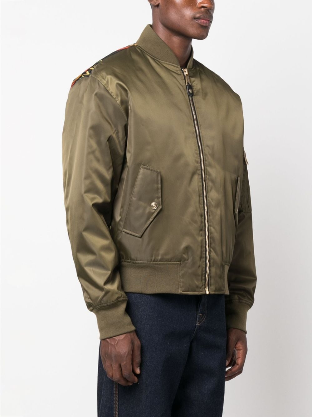 logo-print zip-fastening bomber jacket - 4