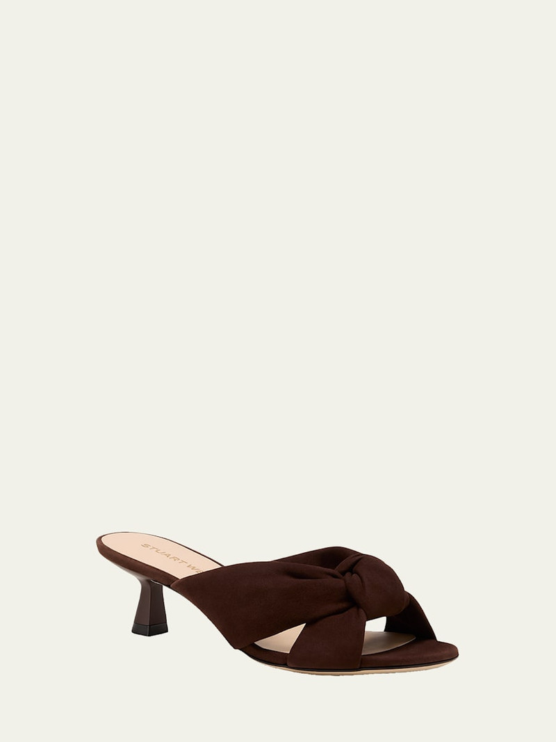 Stuart Weitzman 50mm Soplaya Suede Mule Sandals outlook
