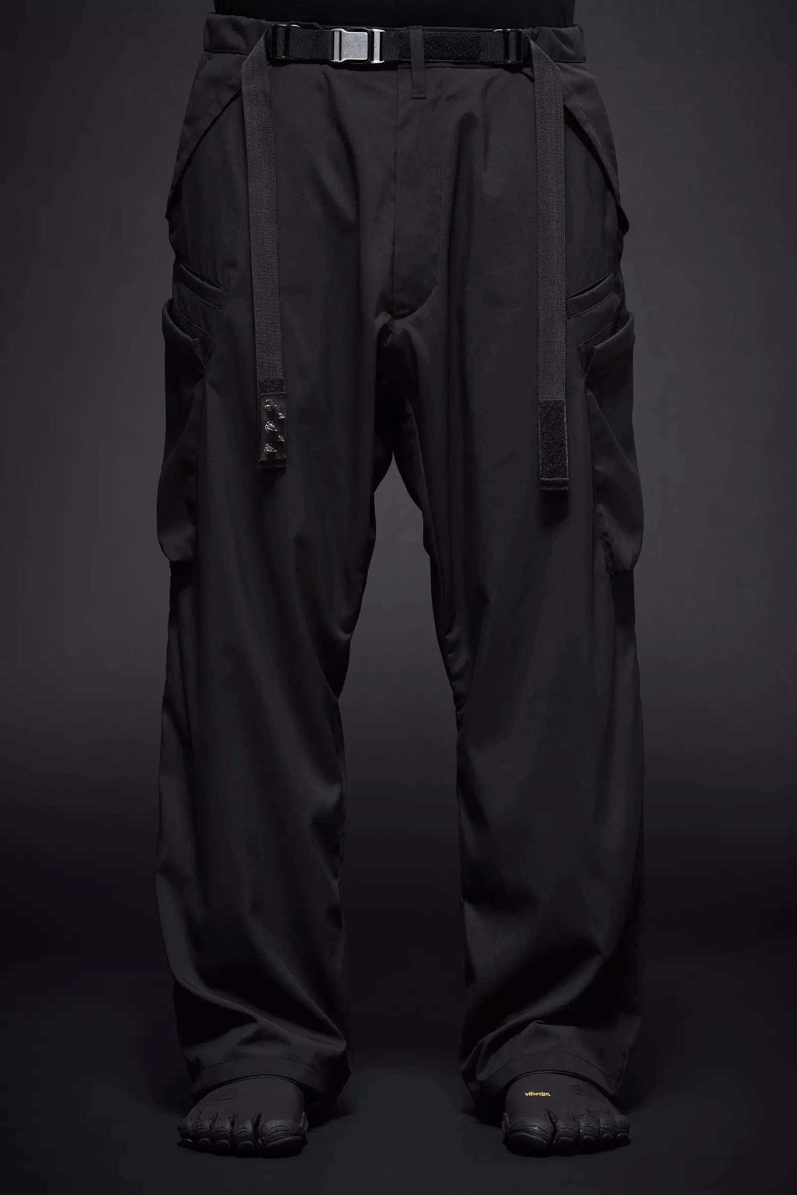 P55-M Nylon Stretch Cargo Trouser Black - 1