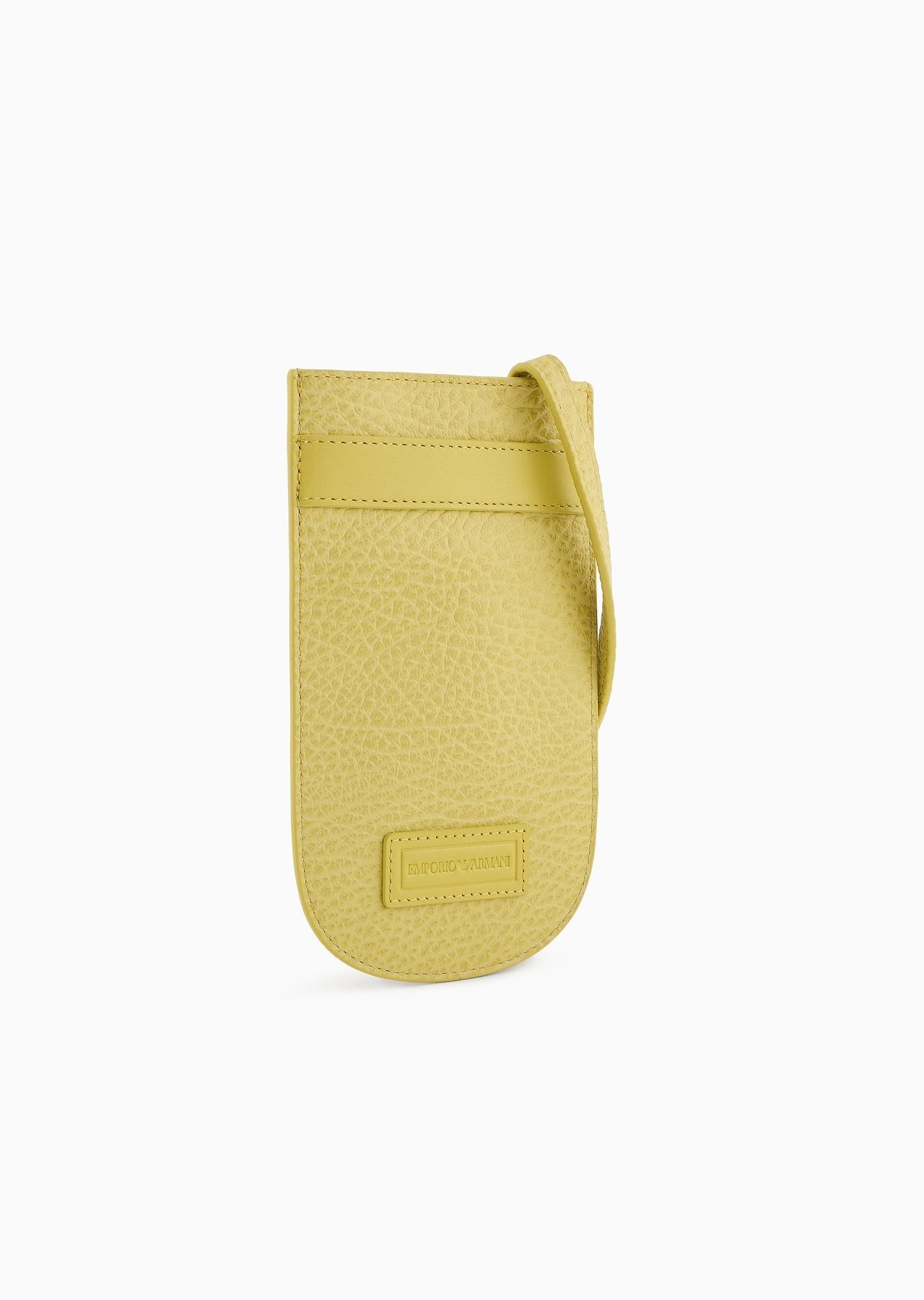 Pebbled-leather tech case with shoulder strap and smooth leather details - 2