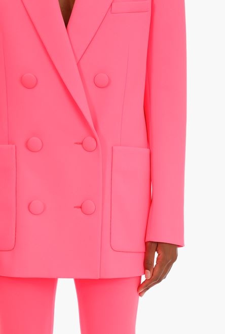 Neon pink boyfriend jacket with double-breasted closure - 9