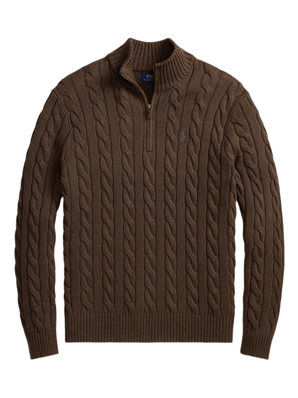 cable-knit half-zip sweater - 1