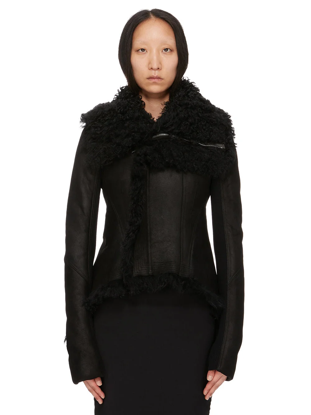 Naska Shearling-Trim Leather Jacket - 1
