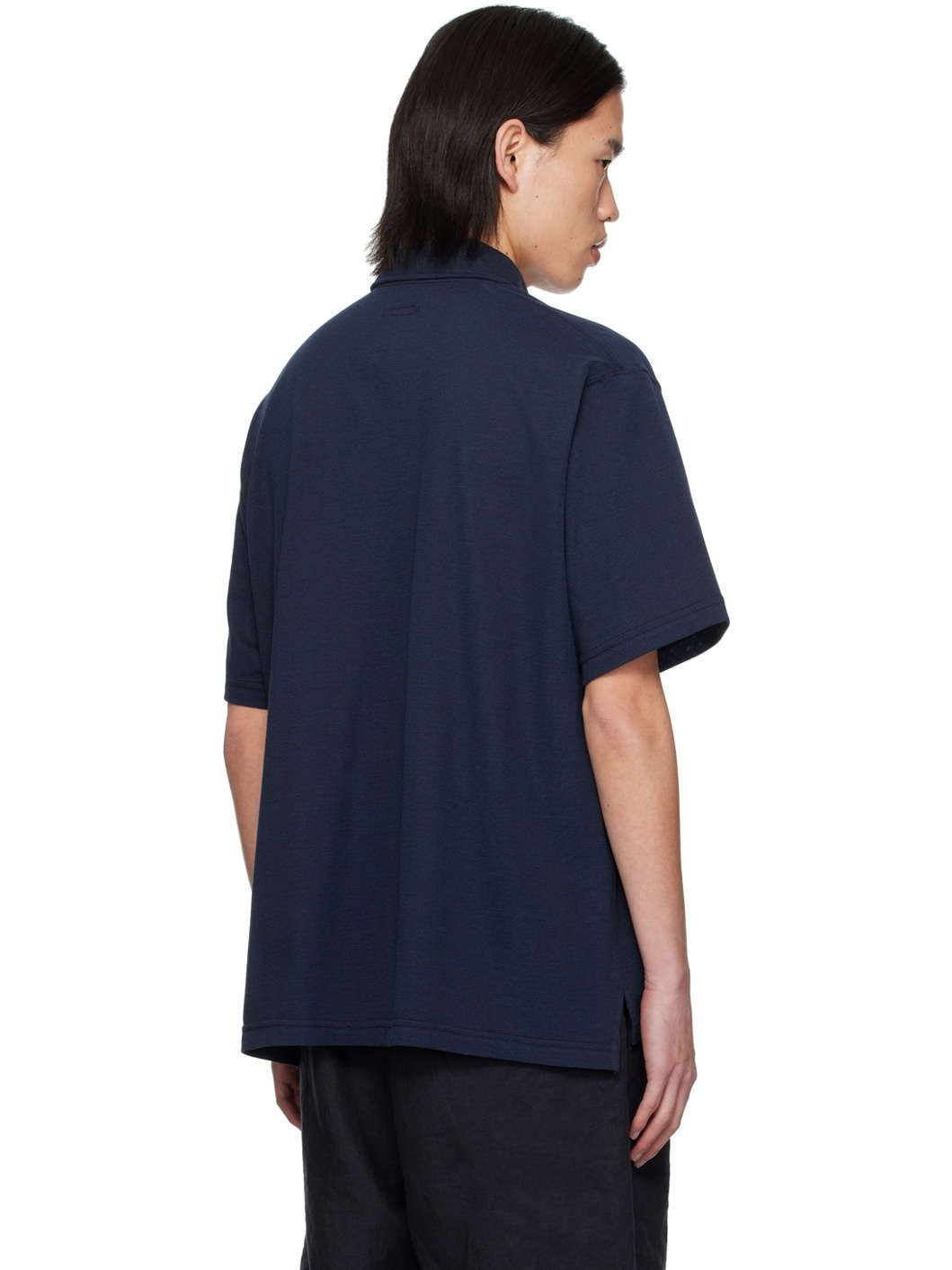 Navy Two-Button Polo - 3