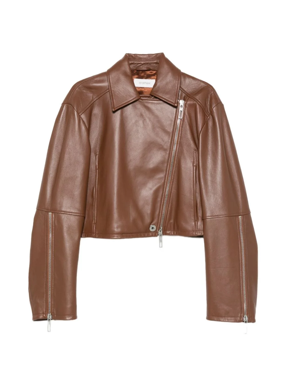 fringed cropped leather jacket - 1