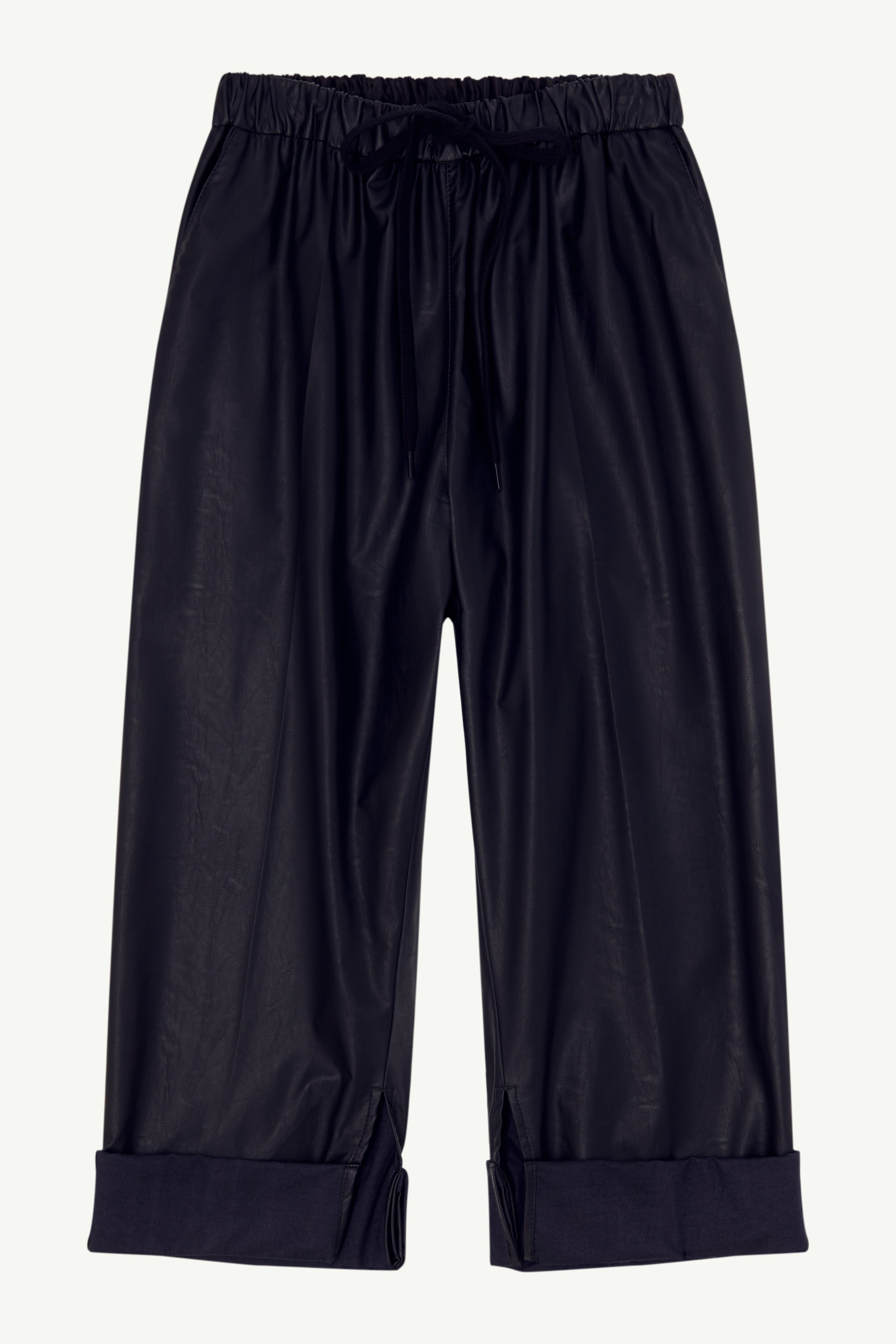 Faux leather cropped trousers - 1