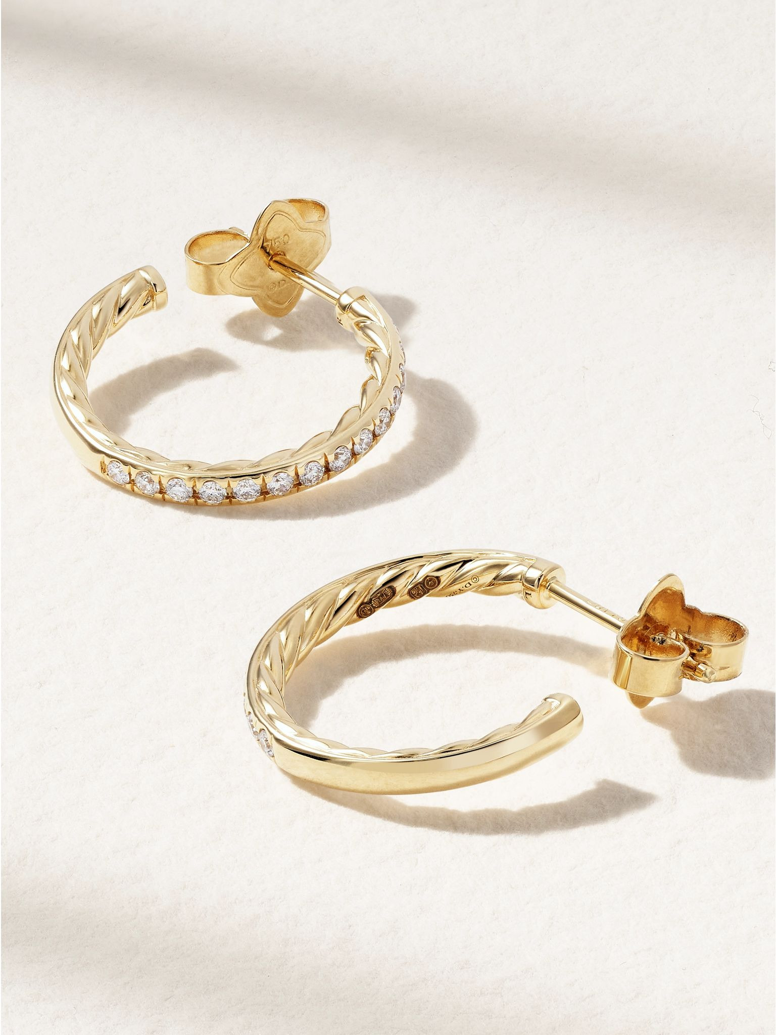 18-karat gold diamond hoop earrings Gold - 3