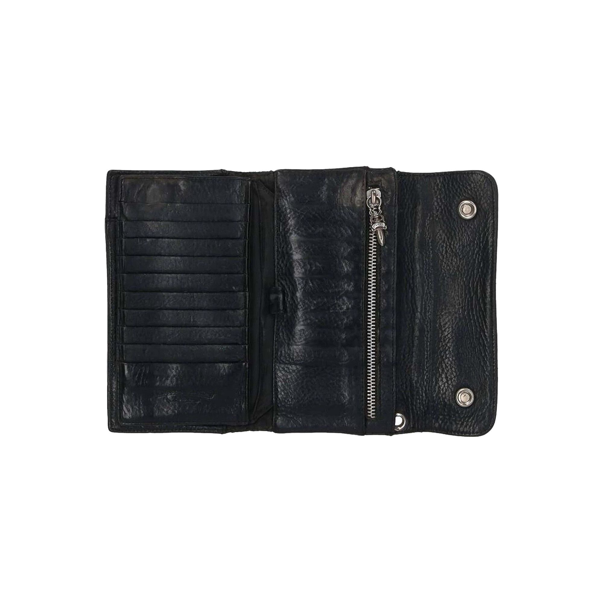 Chrome Hearts Cross Ball Button Leather Wallet 'Black' - 3