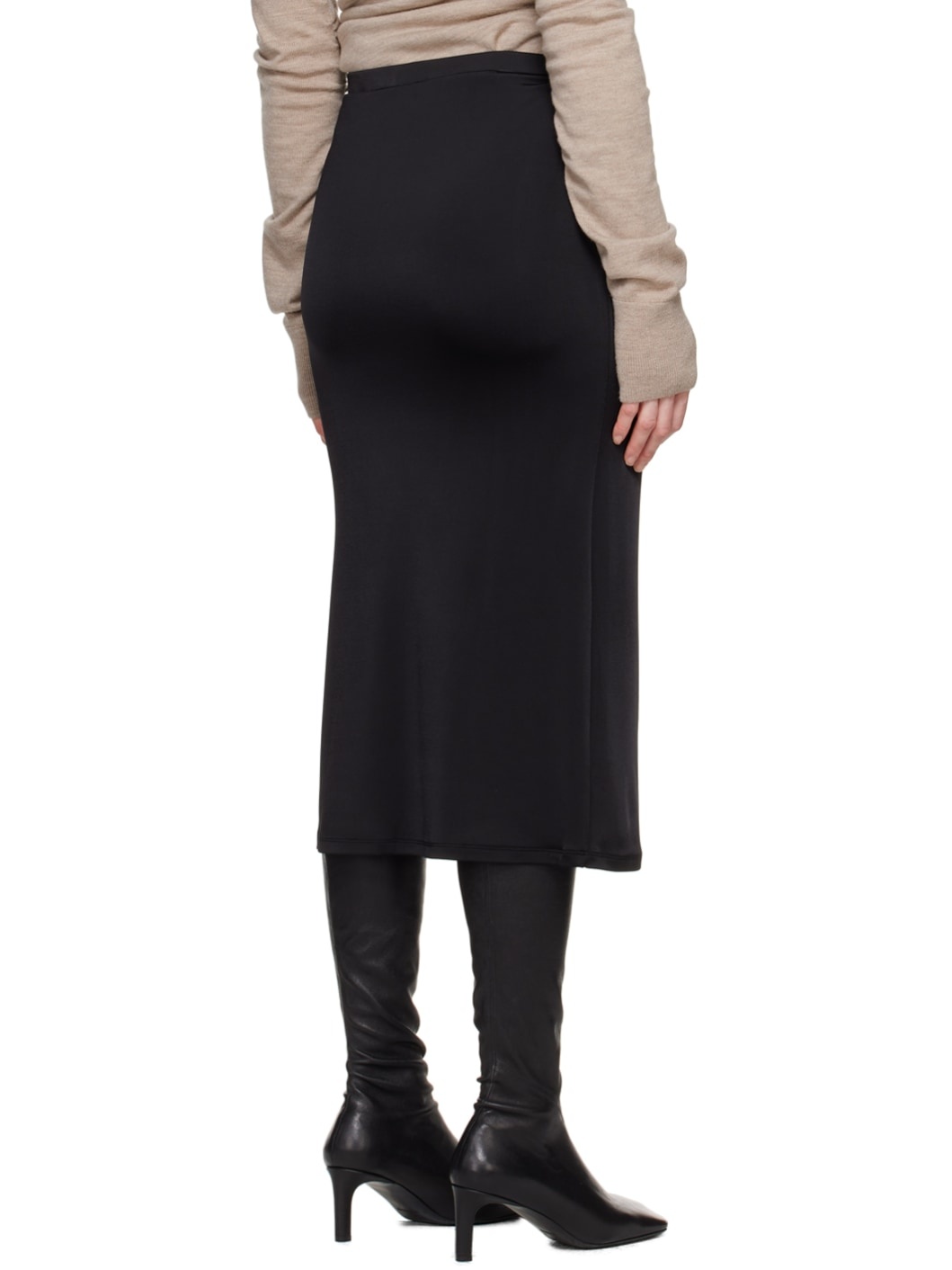 Black Flor Midi Skirt - 3