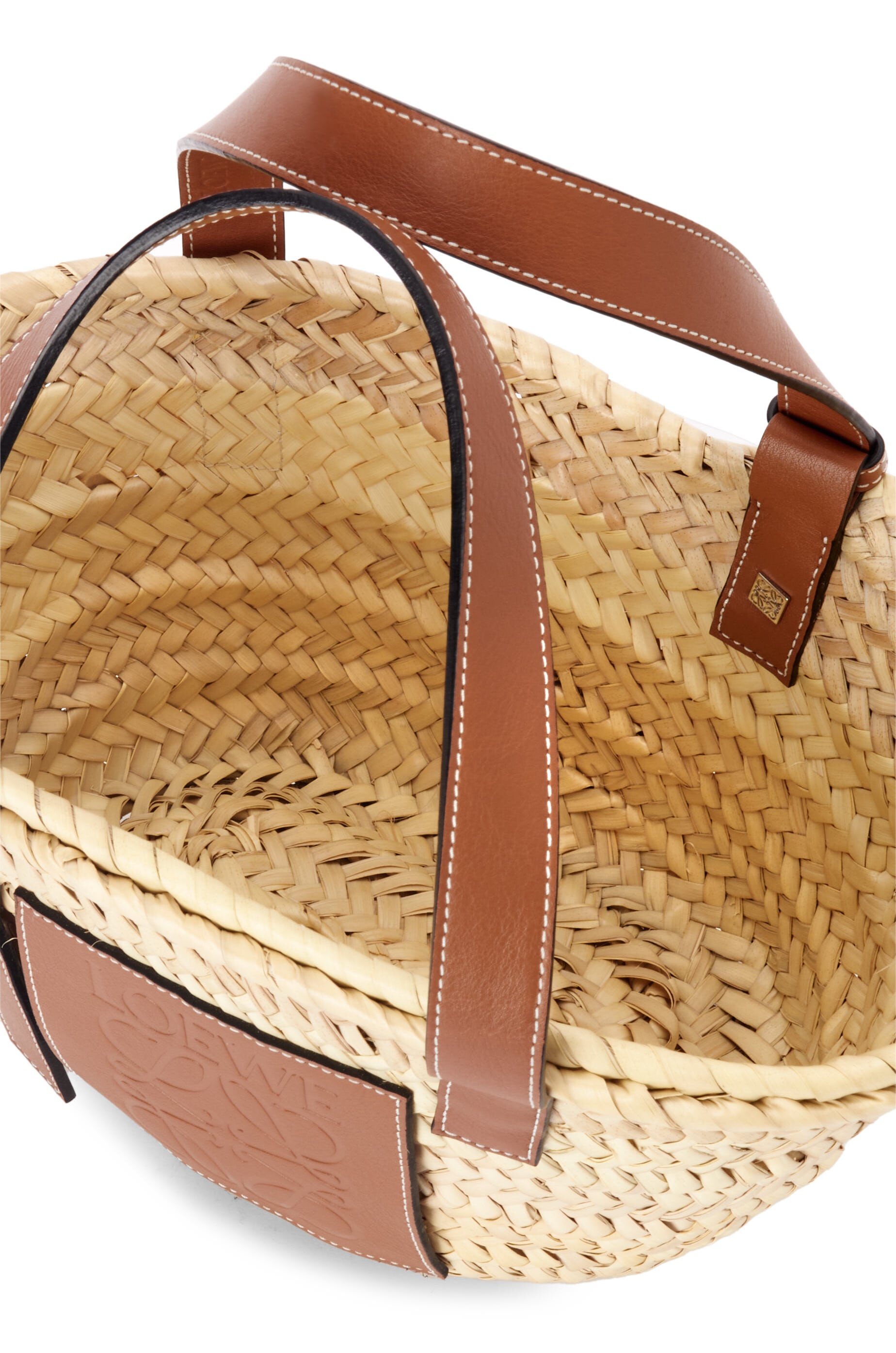 Small Basket bag in palm leaf and calfskin - 6