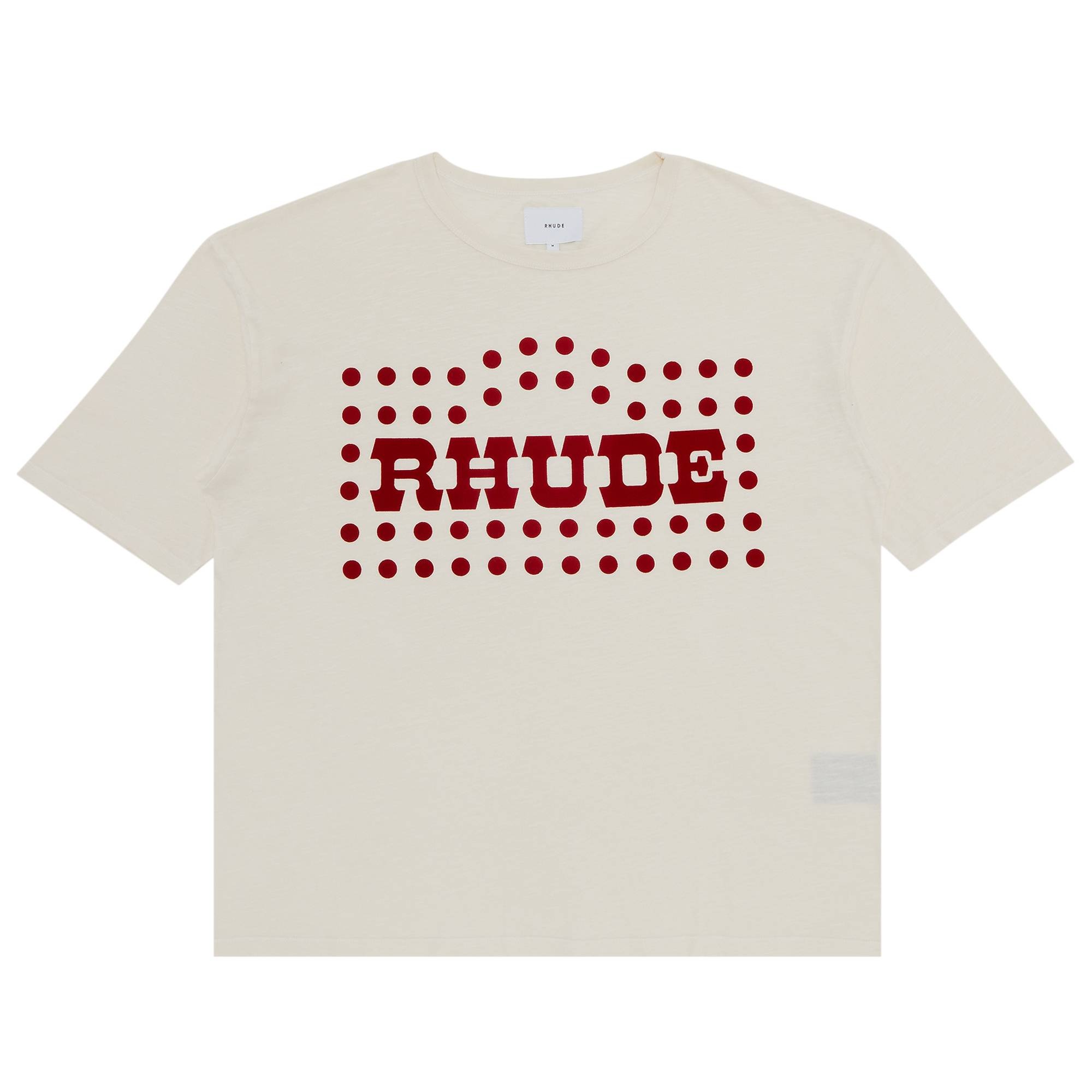 Rhude Flocked Burnout Tee 'Vintage White' - 1