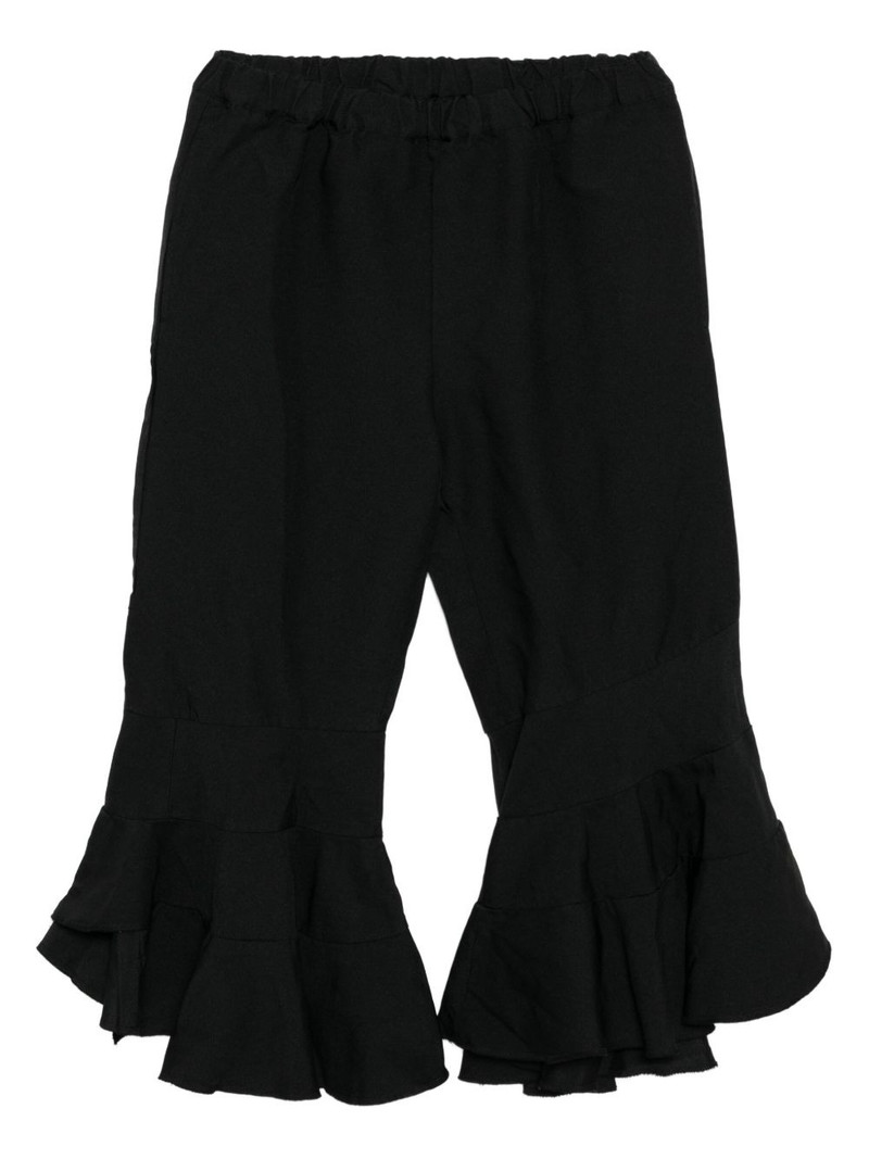tiered-hem flared trousers 1
