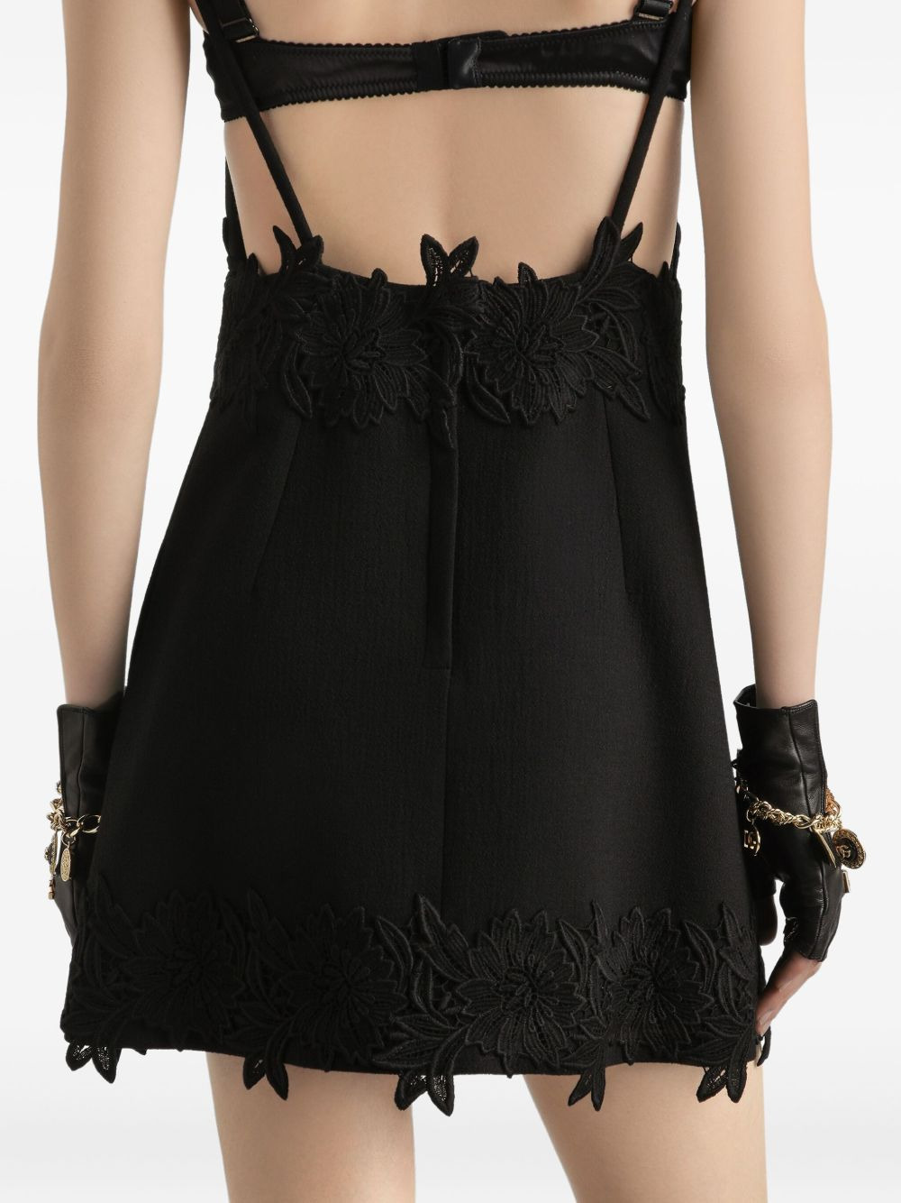 lace-detailing mini dress - 5