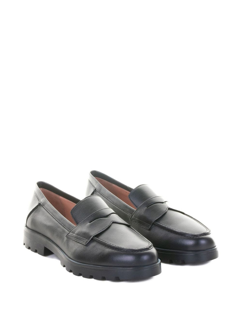 Santoni penny-slot leather loafers outlook
