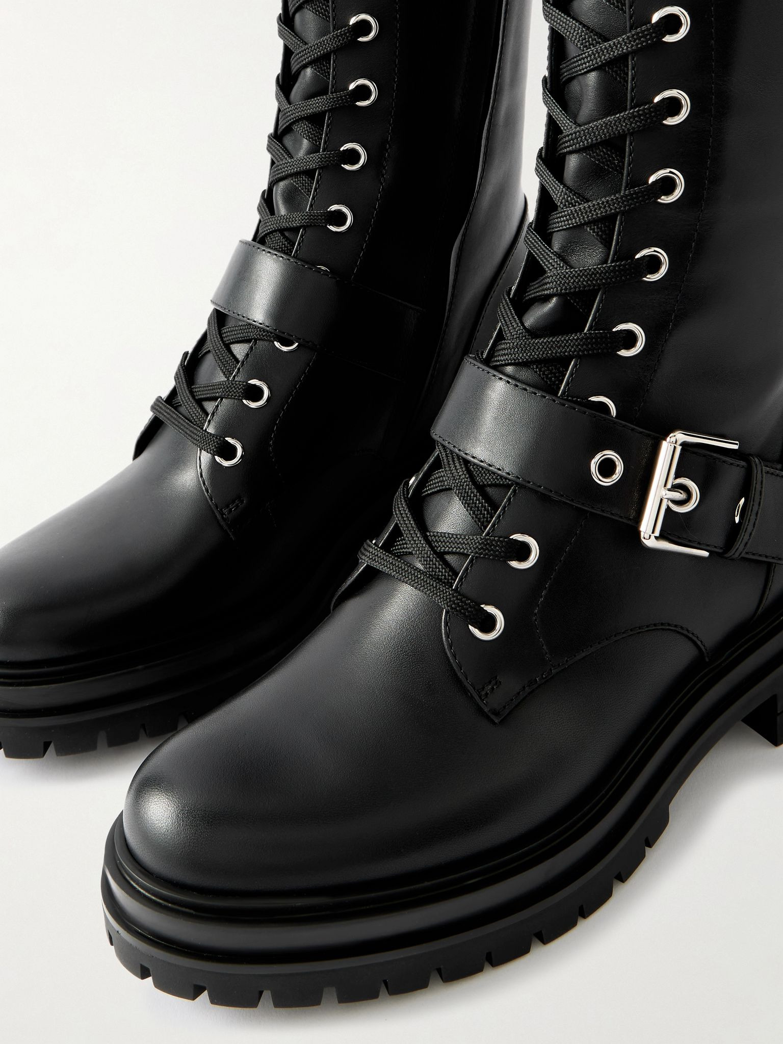 Leather knee boots Black - 4