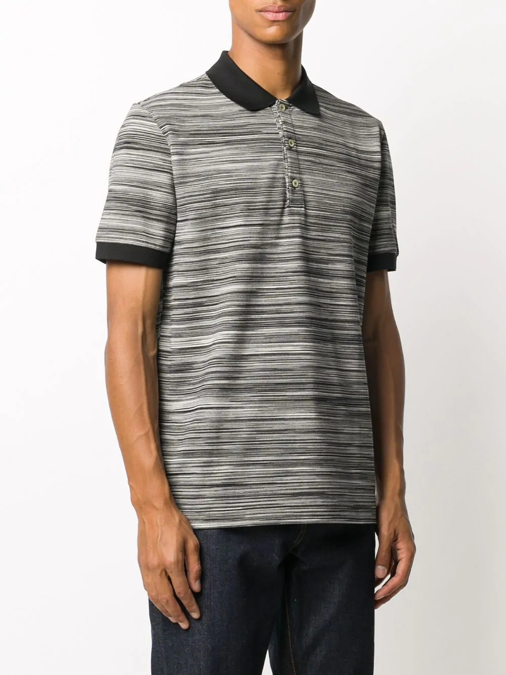 abstract stripe polo shirt - 3