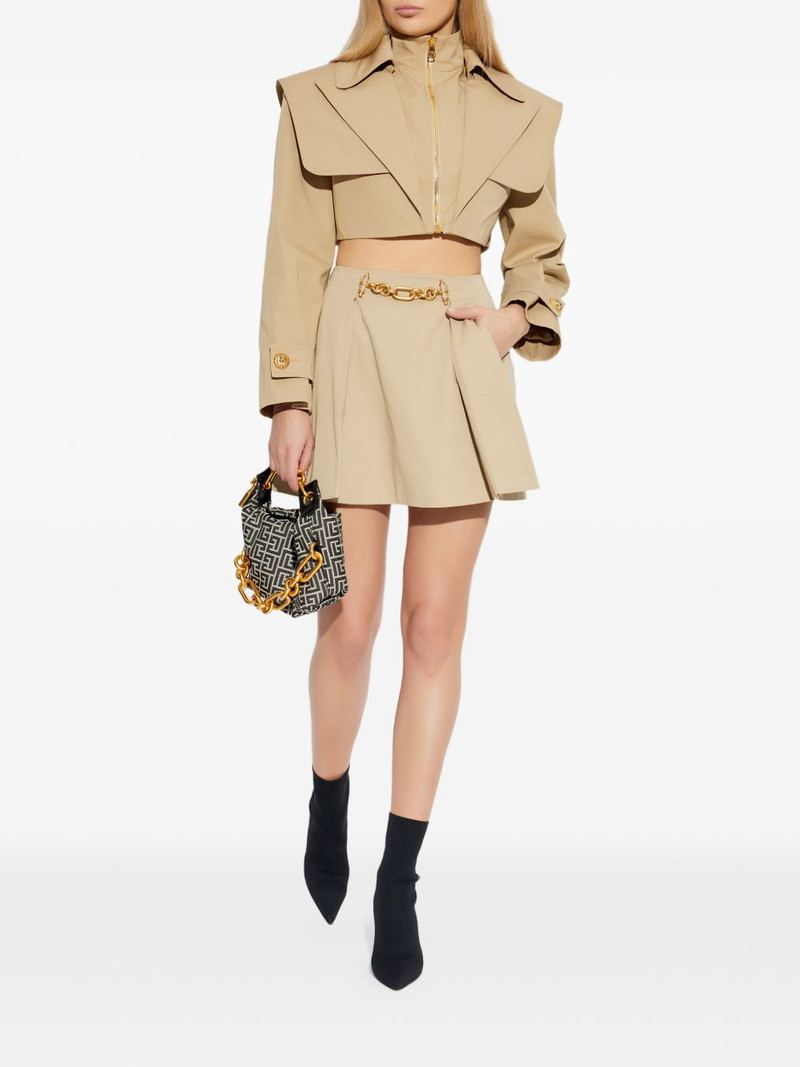 Balmain chain-embellished A-line skirt outlook