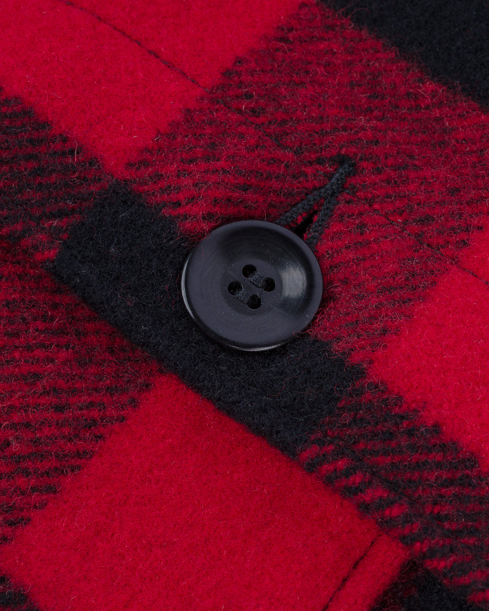 IHW-19-RED Wool Buffalo Check Hunting Jacket - Red - 14