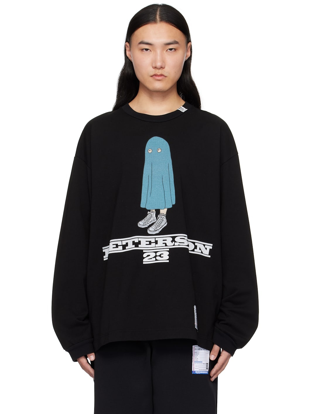 Black 'Peterson 23' Printed Long Sleeve T-shirt - 1