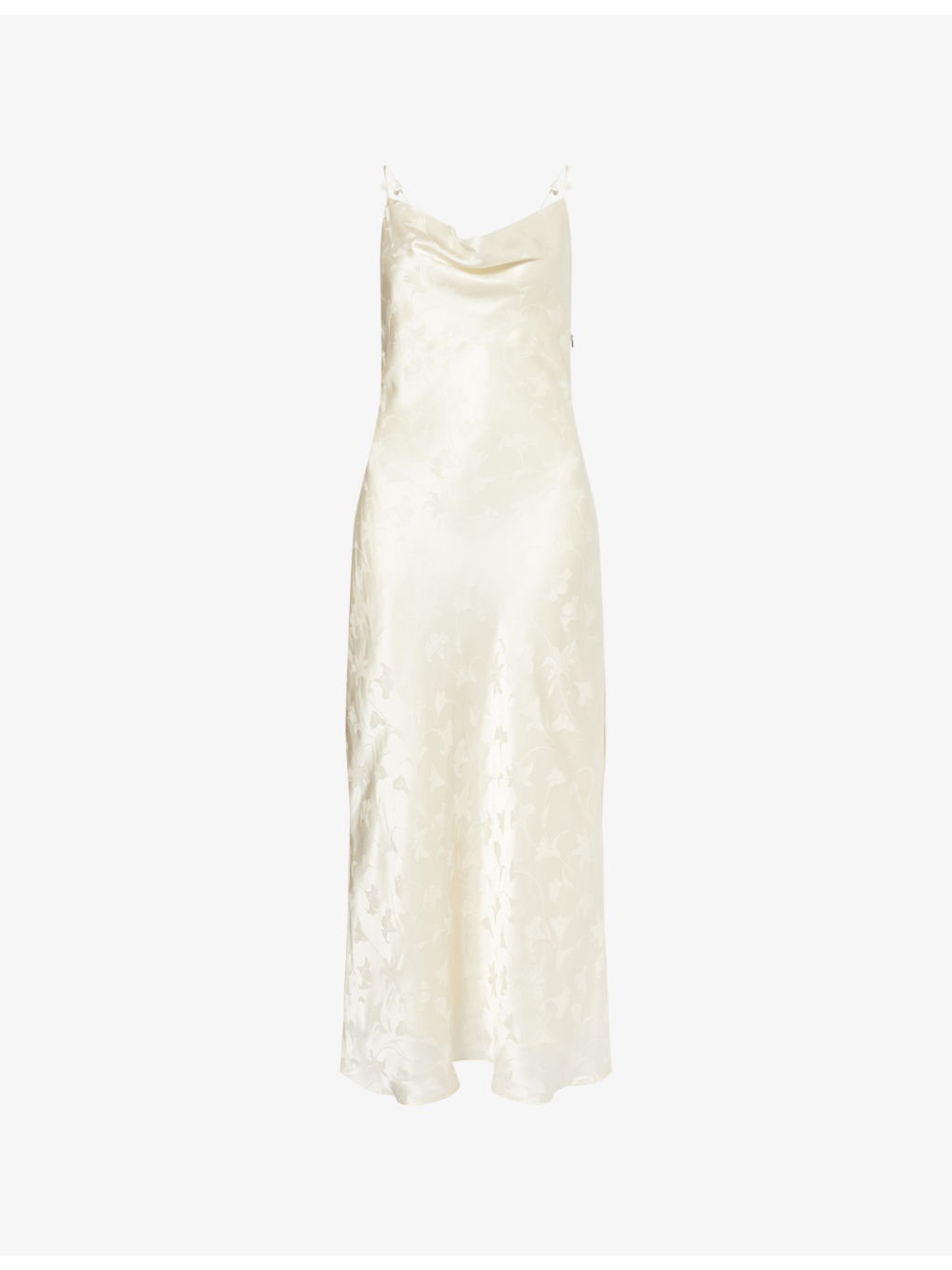 Satin Floral Silk Midi Dress - 1
