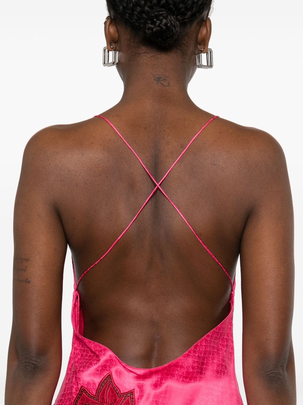 perforated-rose maxi dress - 5