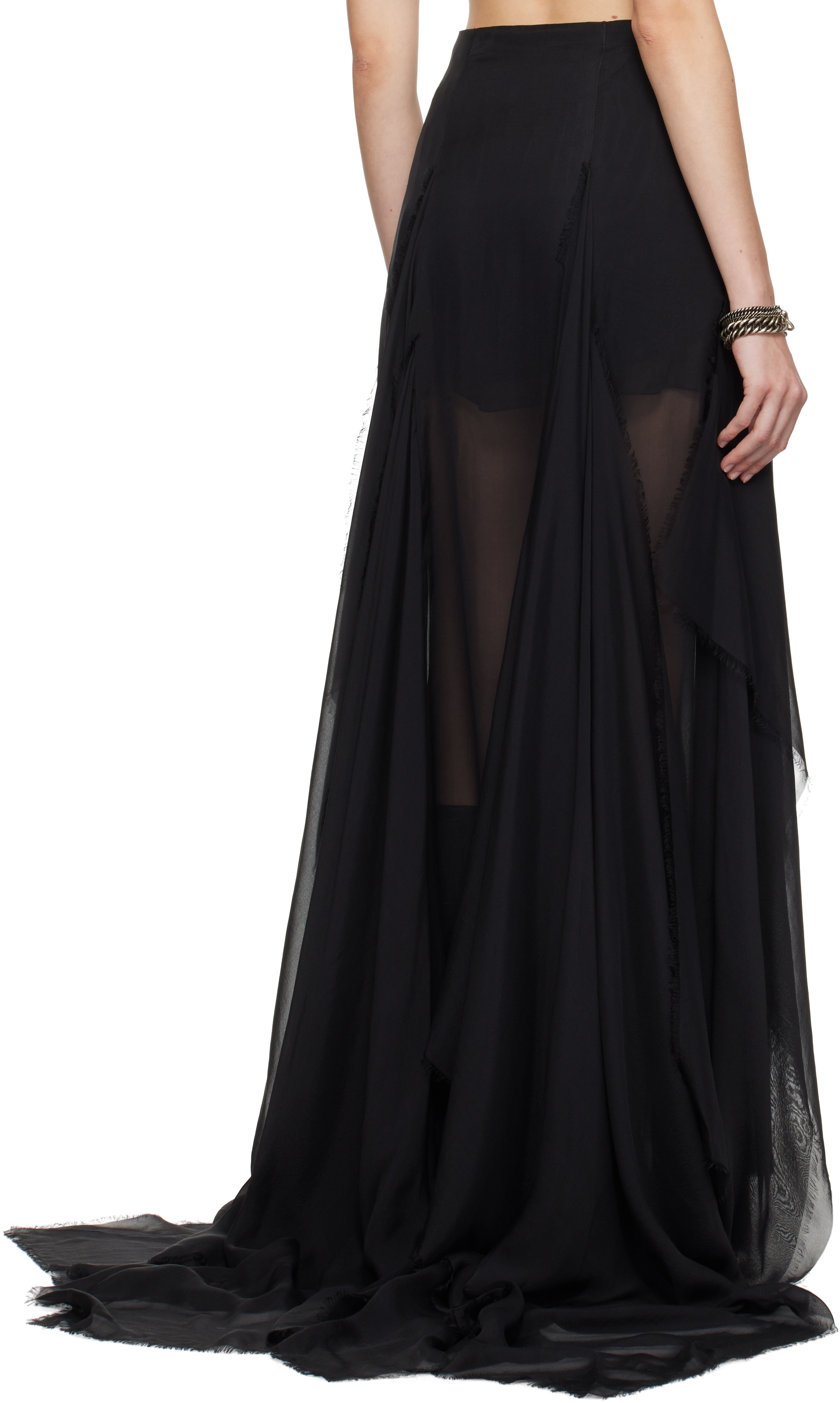 Black Saga X-Long Maxi Skirt - 3