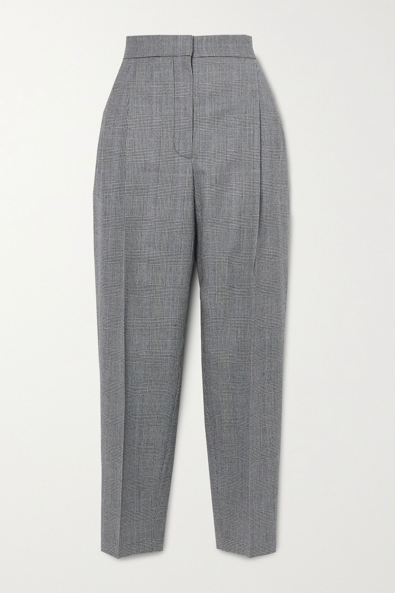 Prince of Wales checked wool and cashmere-blend tapered pants  - 1