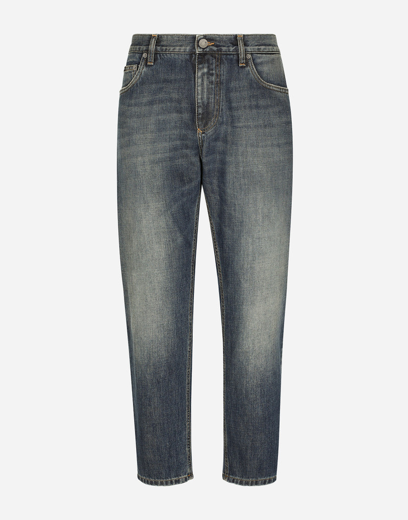 Light blue wash loose stretch jeans 1