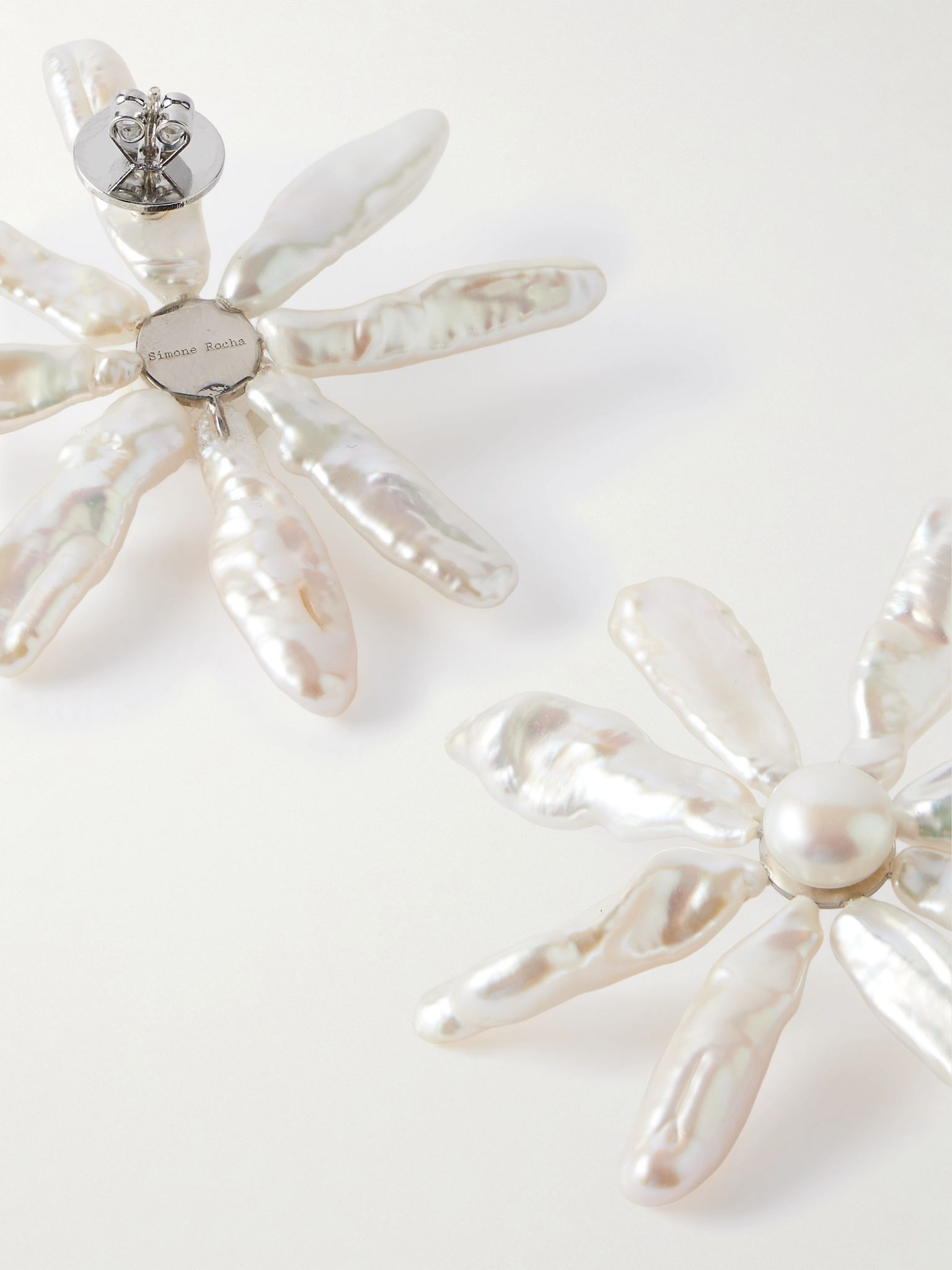 Silver-tone pearl earrings Ivory - 3