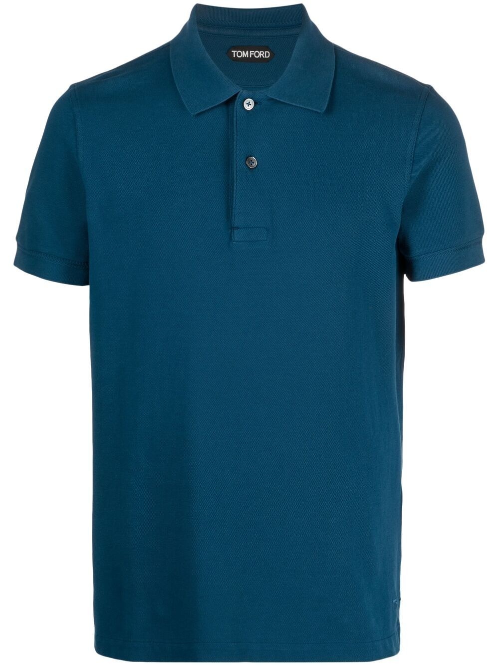 spread-collar cotton polo shirt - 1