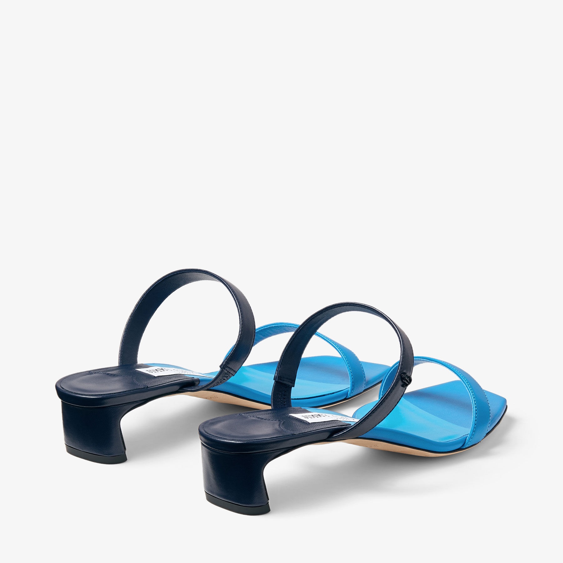 JIMMY CHOO Kyda 35 Sky and Navy Nappa Leather Sandals
