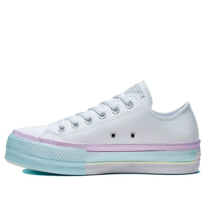 (WMNS) Converse Chuck Taylor All Star Lift Low 'White Lilac Blue' 566156C - 1