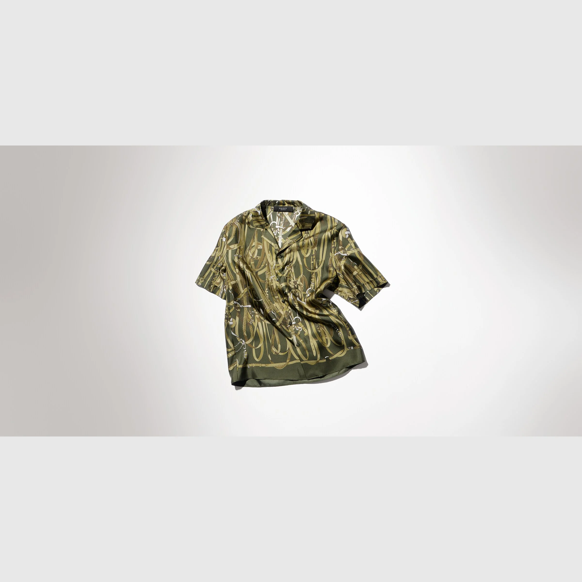 Printed silk bowling shirt - 1