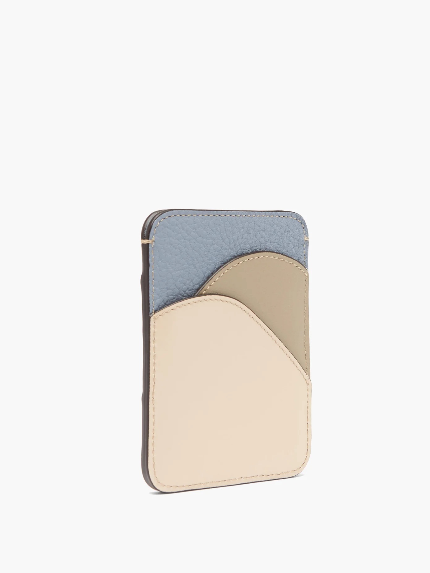 Walden colour-blocked grained leather cardholder - 5