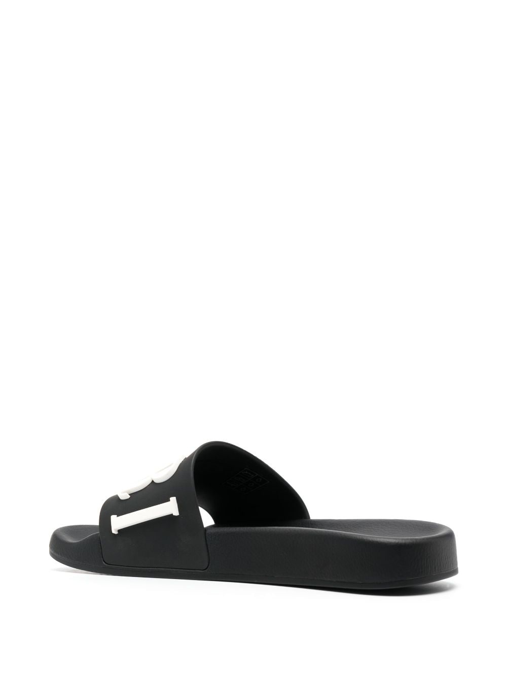 logo-embossed faux-leather slides - 3