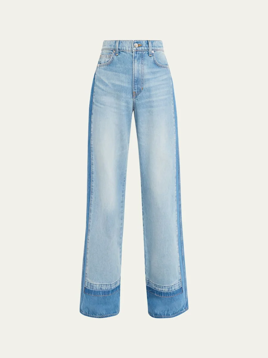 Taylor Colorblock Wide-Leg Jeans - 1