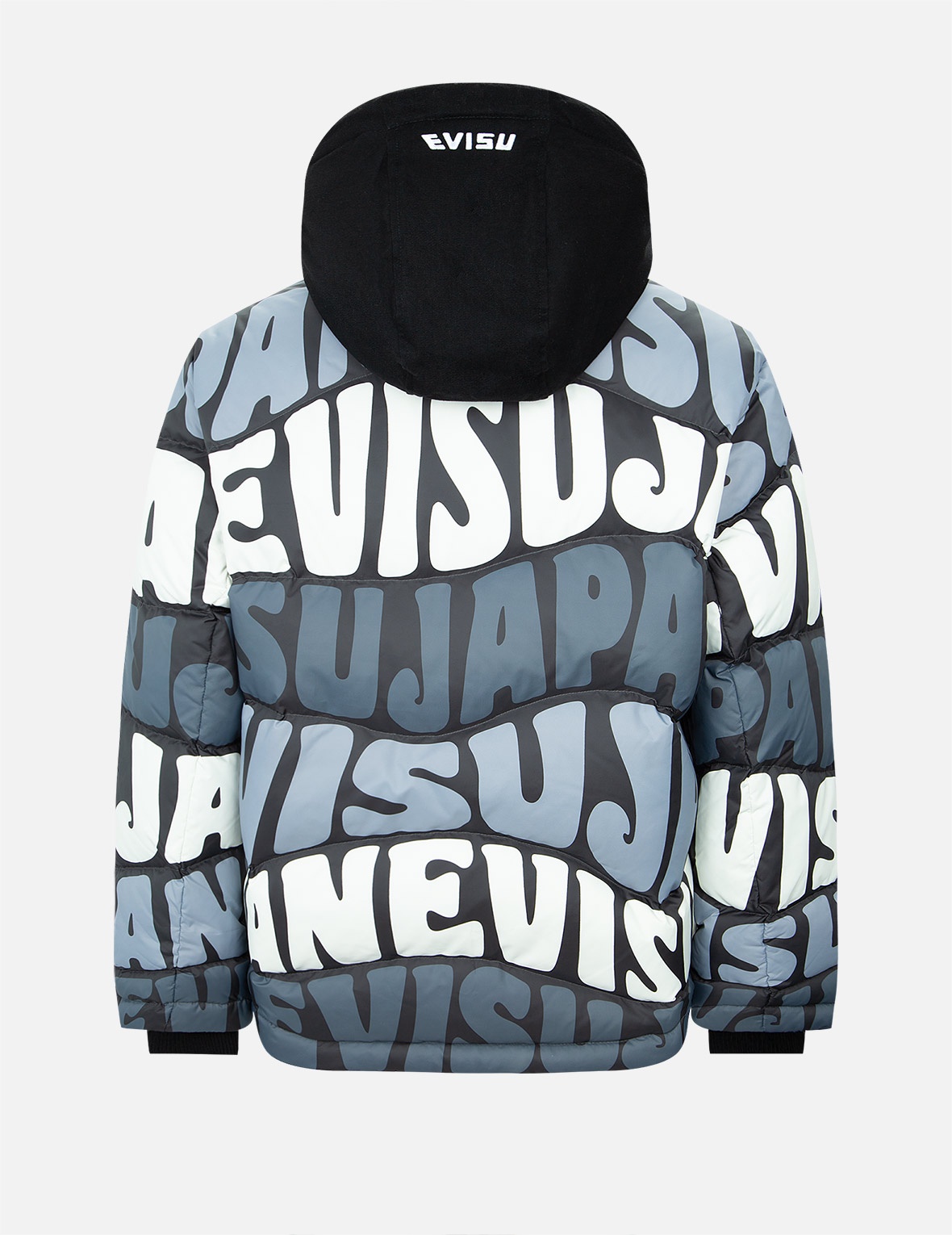 ALLOVER WAVY TEXT PRINT DOWN JACKET - 2