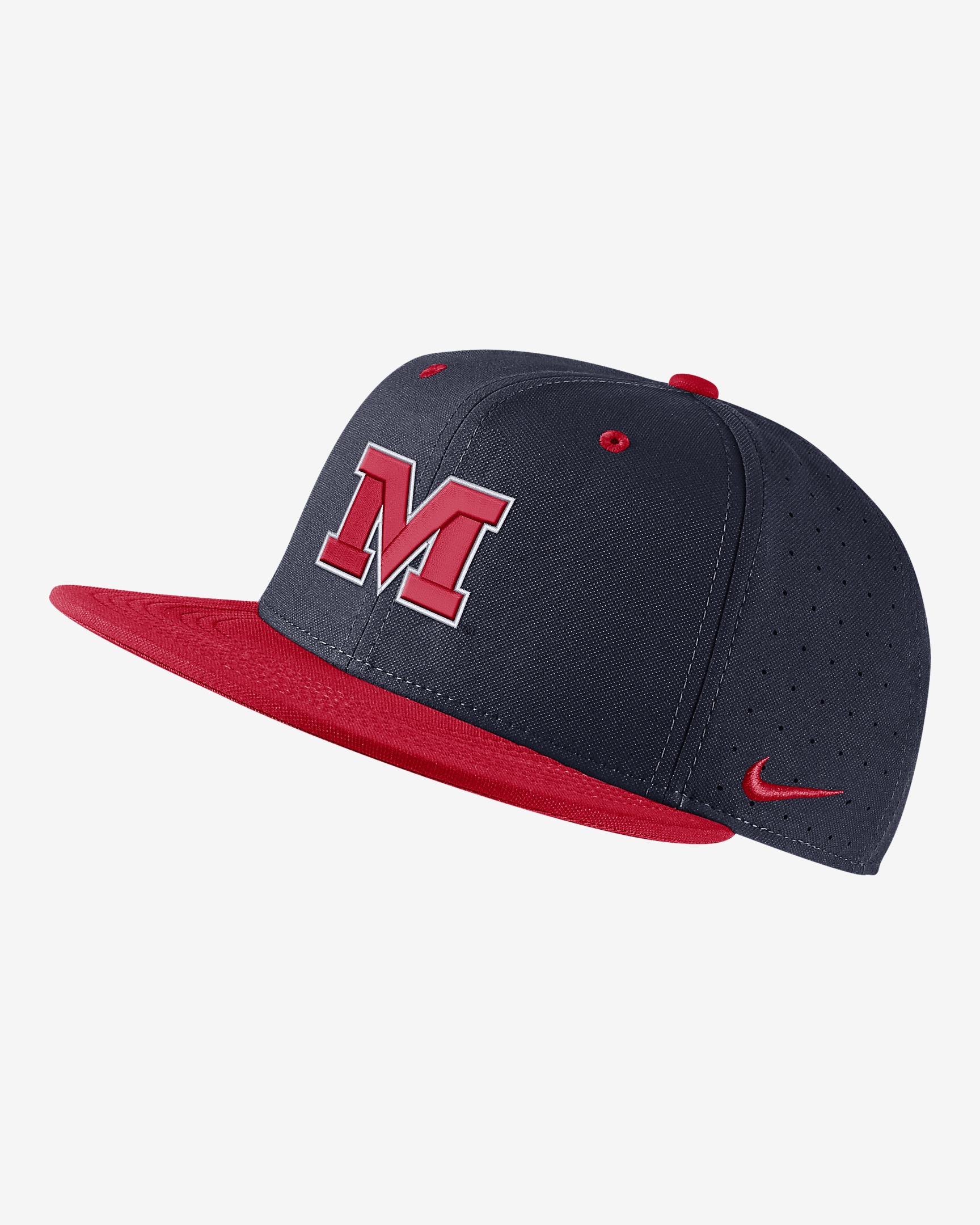 Nike Ole Miss Nike College Fitted Baseball Hat REVERSIBLE