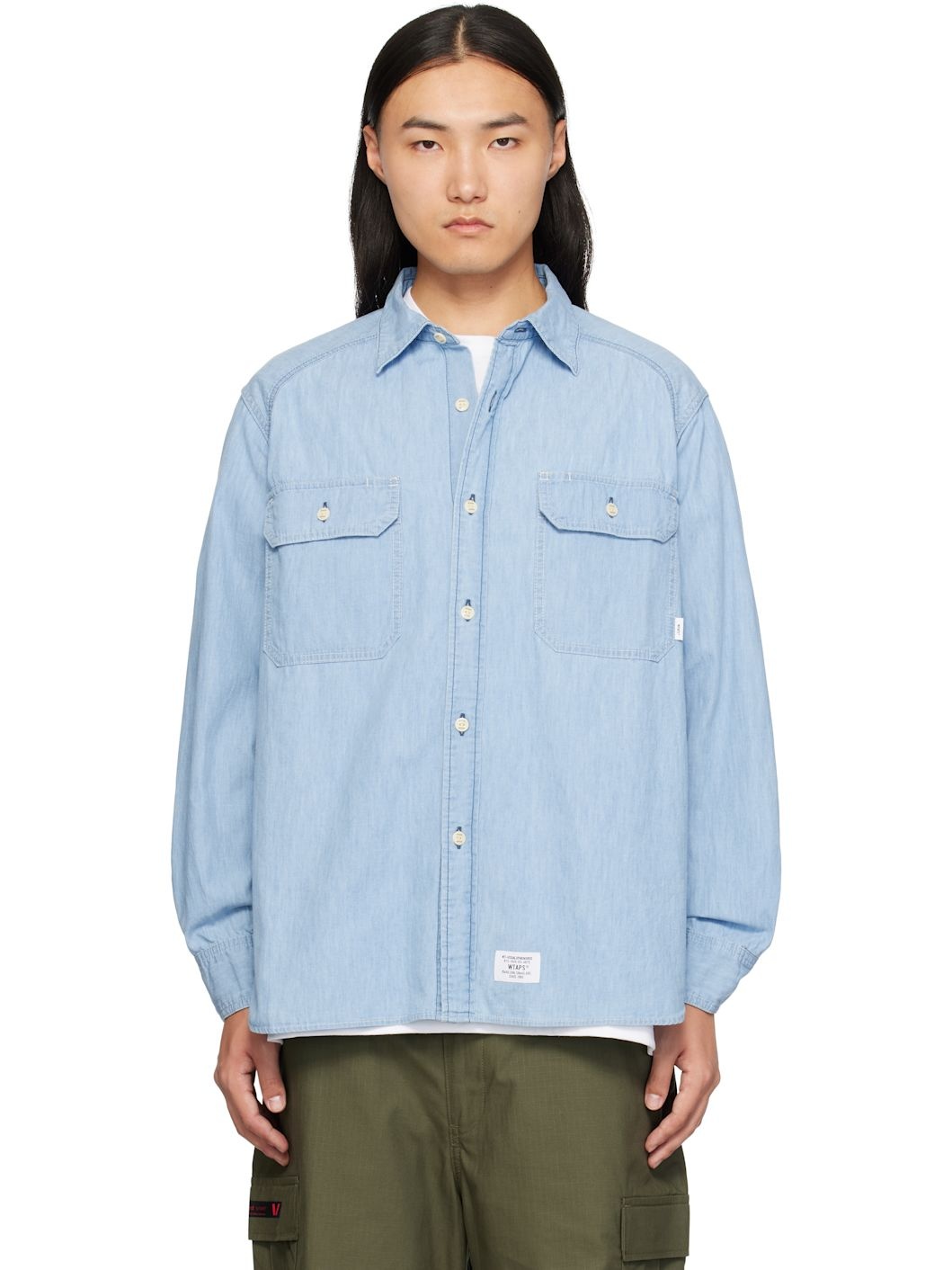WTAPS BIB/LS/COTTON.CHAMBRAY サイズL WHITE BIB/LS/COTTON.CHAMBRAY