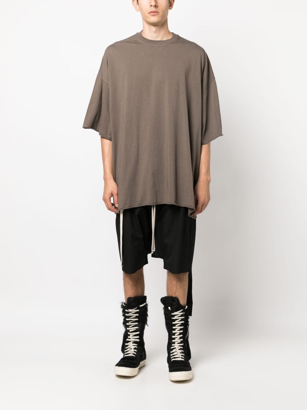short-sleeve drawstring-hem cotton T-shirt - 2