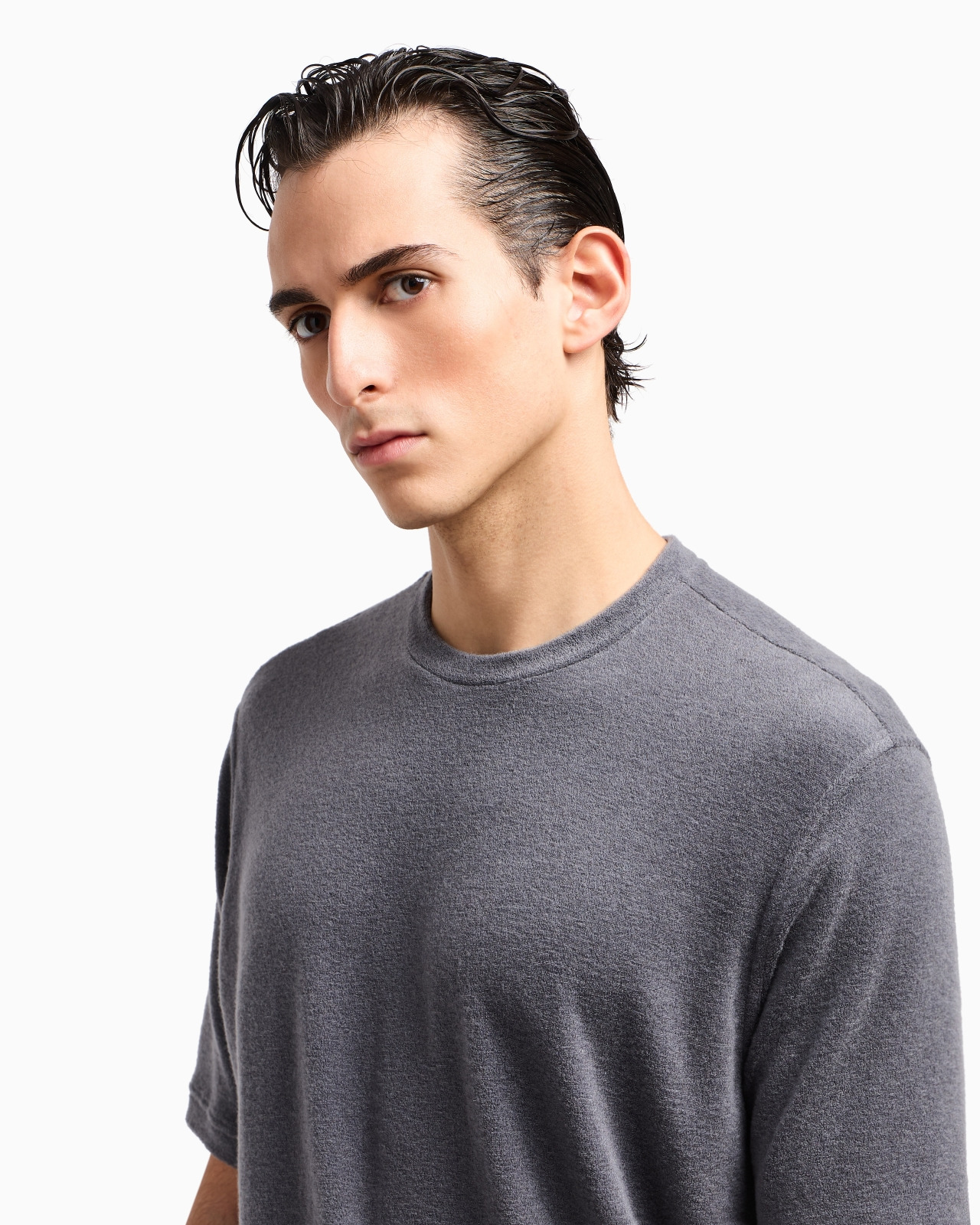 CREW-NECK T-SHIRT IN PURE CASHMERE JERSEY - 5