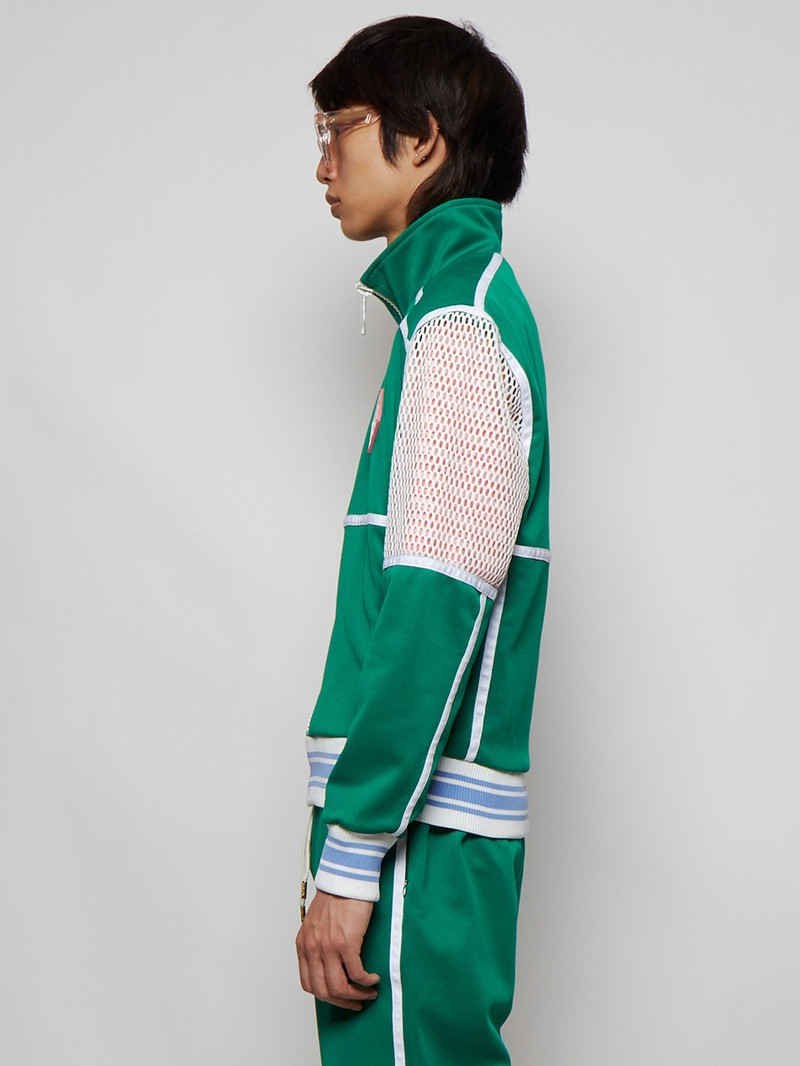 Mesh Track Top Jacket Green And White 4
