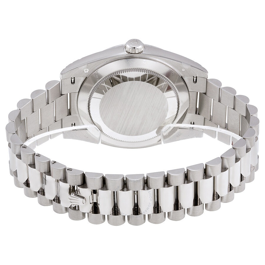 Rolex Day-Date 40 Dark Rhodium Stripe Motif Dial 18K White Gold President Automatic Men's Watch 2282 - 3