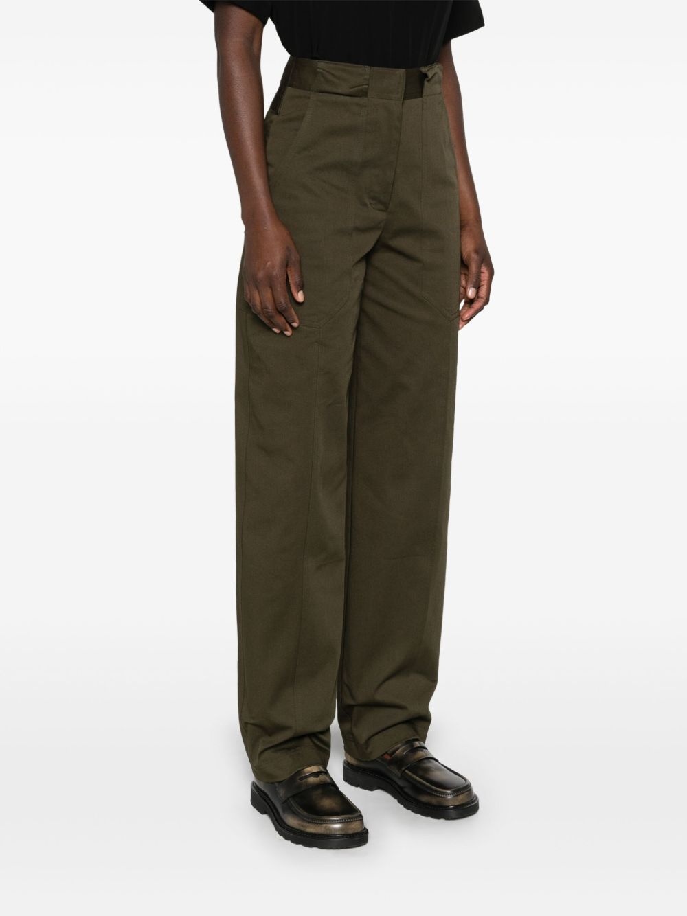 tapered-leg twill trousers - 3