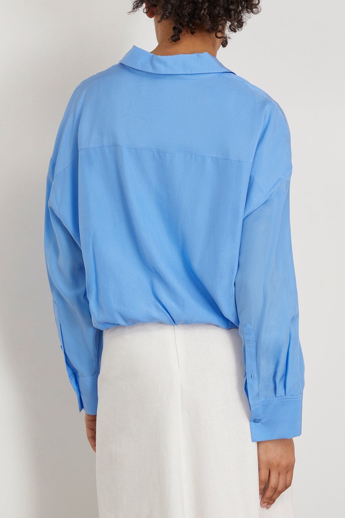 Silky Ease Blouse in Cornflower Blue - 4