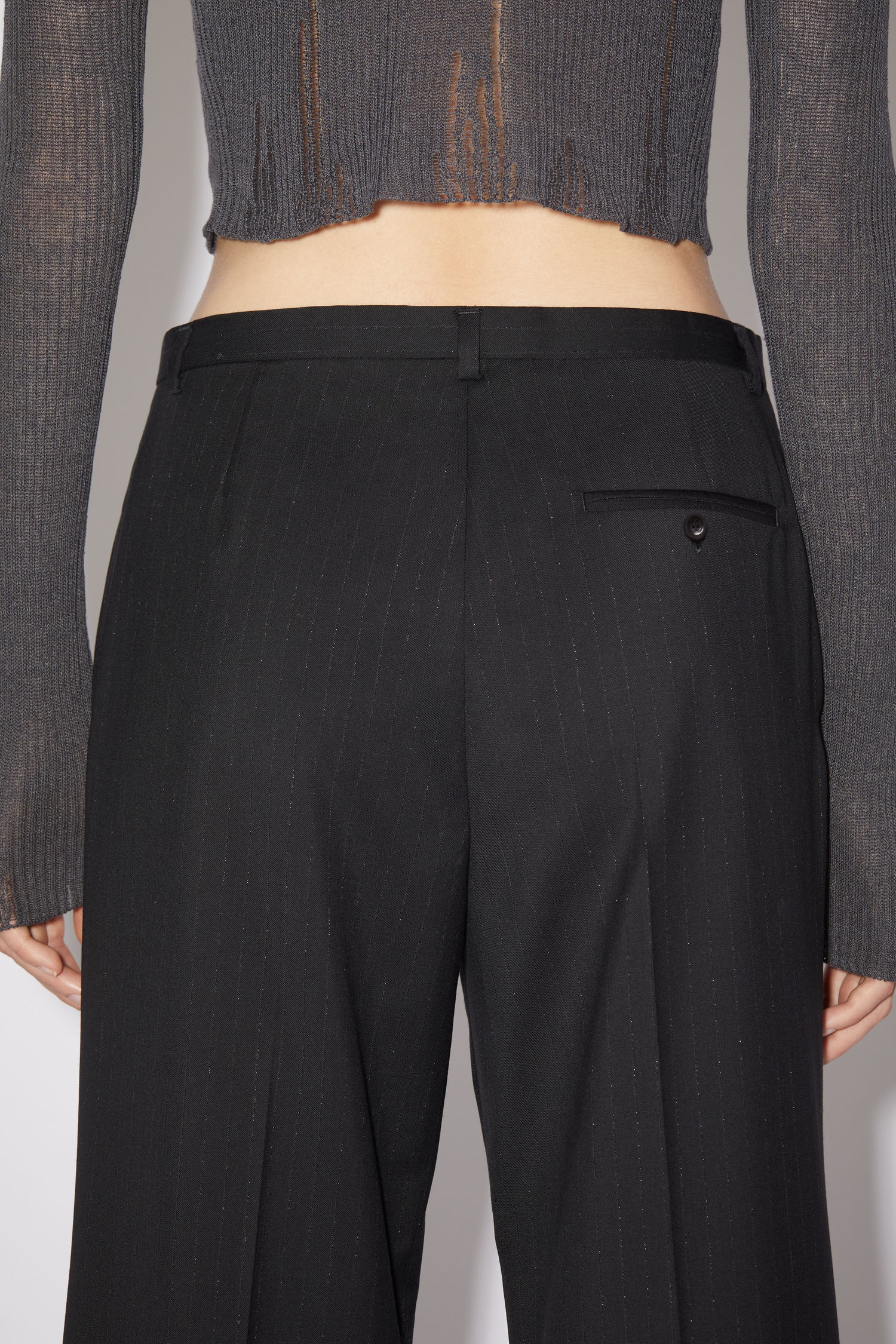 Pinstripe trousers - Black - 6