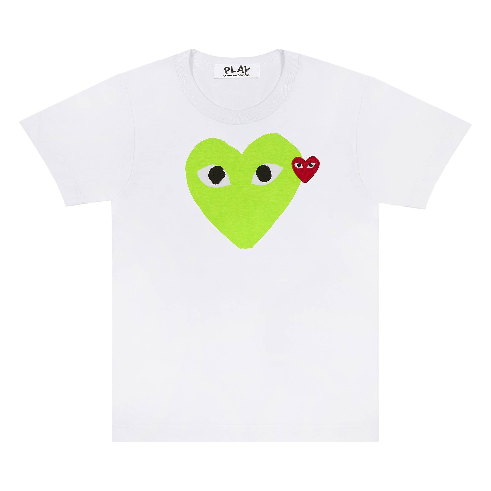 Comme des Garçons PLAY Red Emblem Heart T-Shirt 'White/Green' - 1